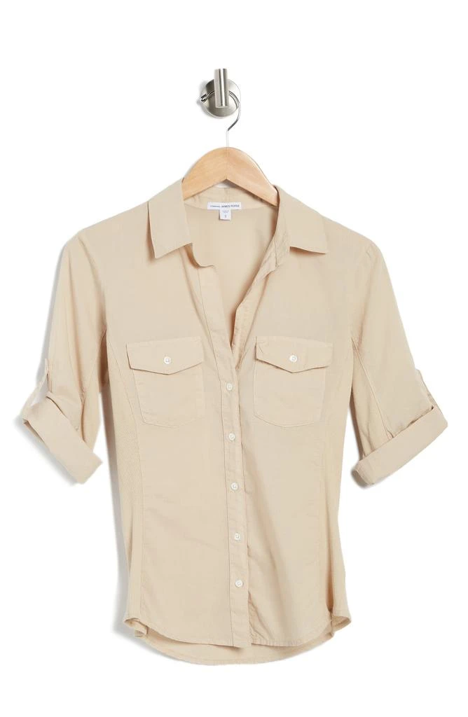 James Perse Three-Quarter Sleeve Button-Up Shirt 3