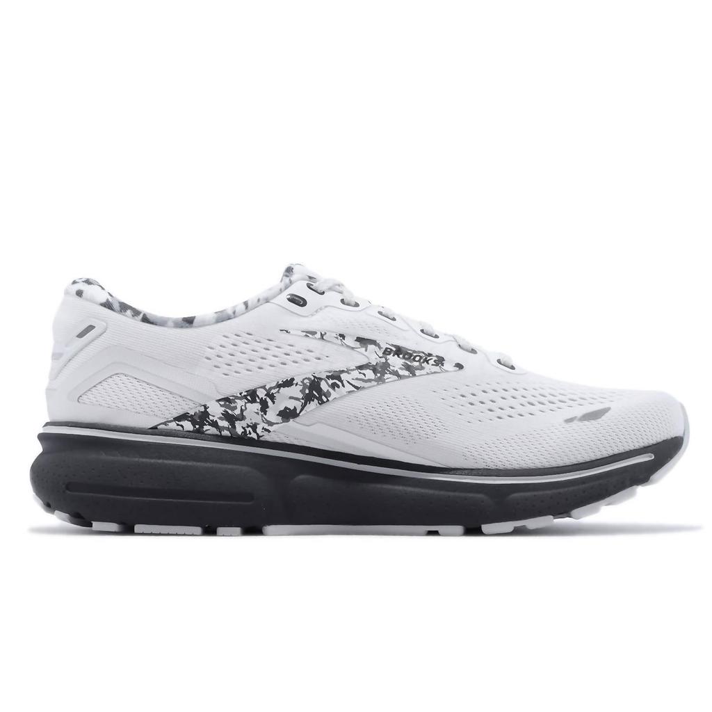 Brooks Men’S Ghost 15 Road Running Shoes - D Width In White/ebony