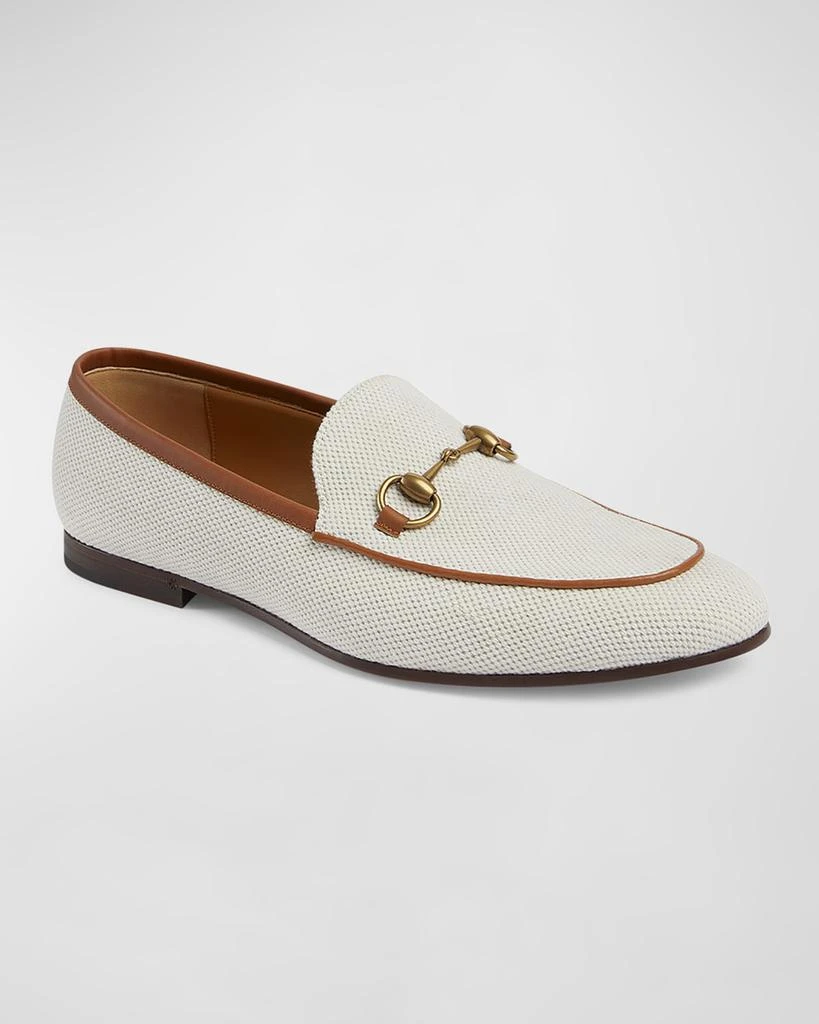 Gucci Men's New Jordaan Canvas Bit Loafers 2