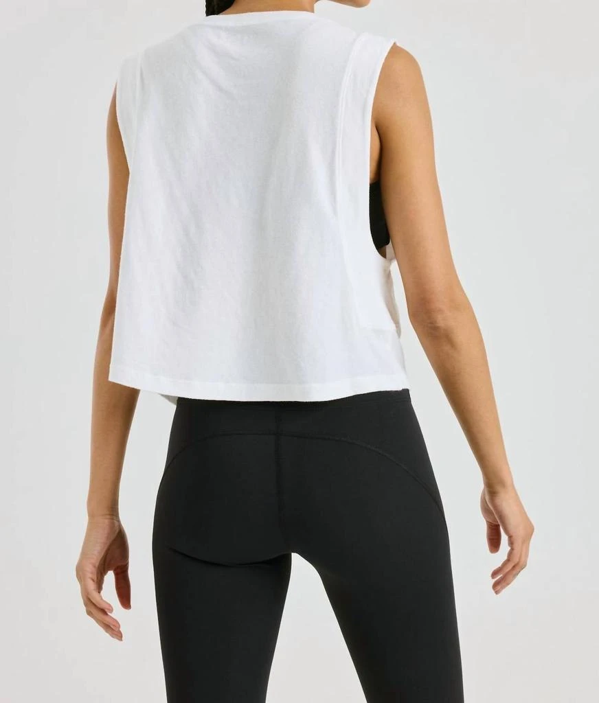 Year Of Ours Flow Cropped Muscle Tank In White 2