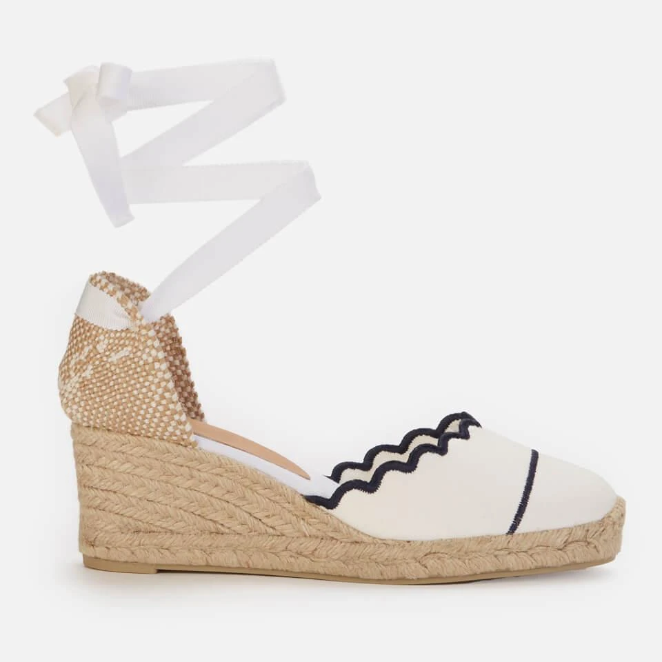 CASTAÑER CASTAÑER WOMEN'S HUMMINGBIRD CINI 6 WEDGED ESPADRILLES - BLANCO 1
