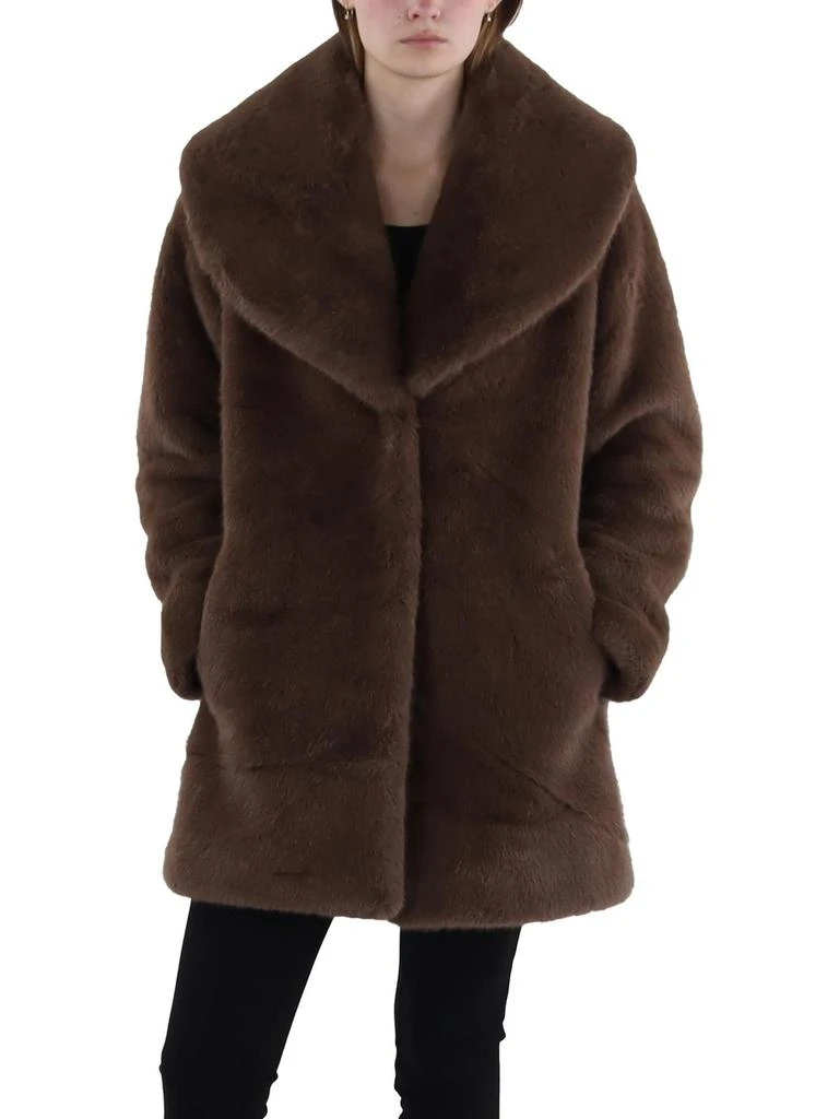 Via Spiga Womens Faux Fur Cozy Faux Fur Coat 4