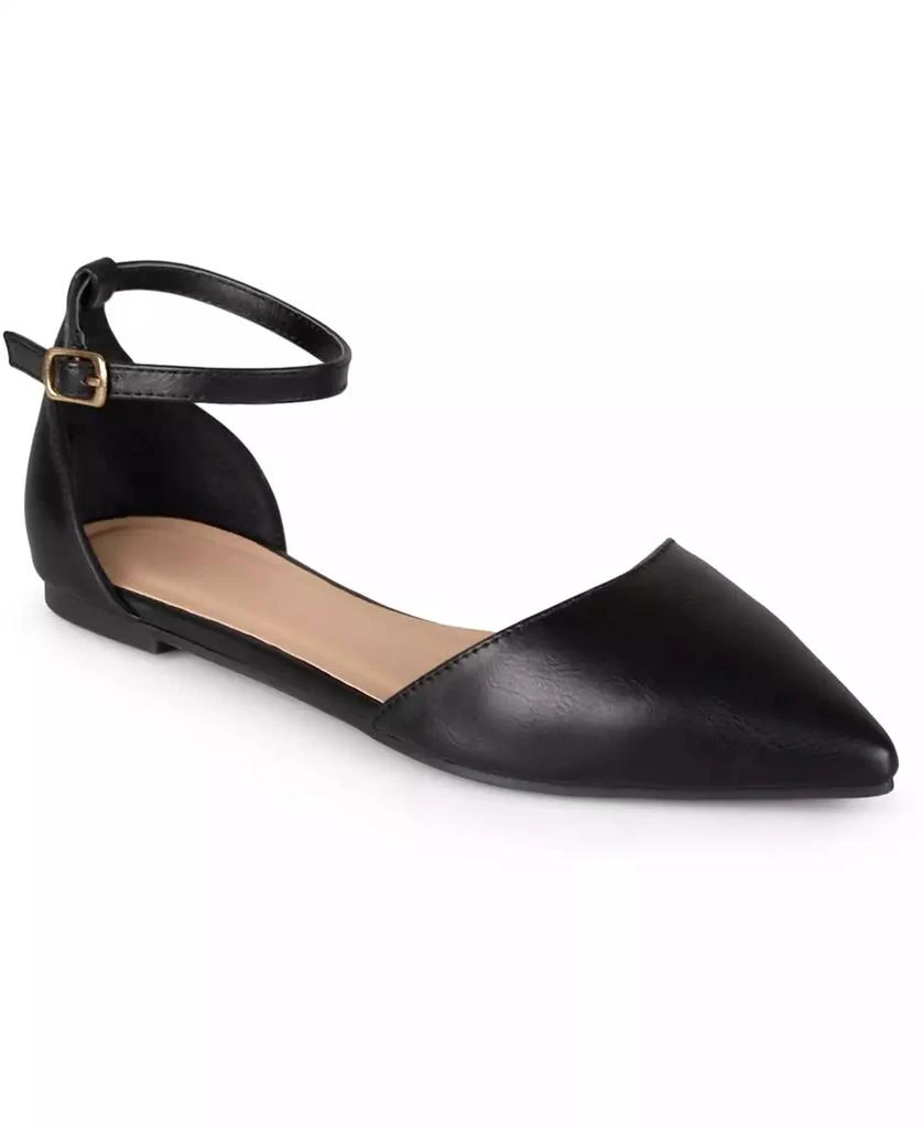 Journee Collection Women's Reba Ankle Strap Pointed Toe Flats 1