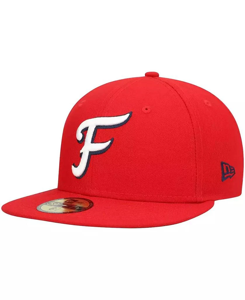New Era Men's Red Fredericksburg Nationals Home Authentic Collection 59FIFTY Fitted Hat 1