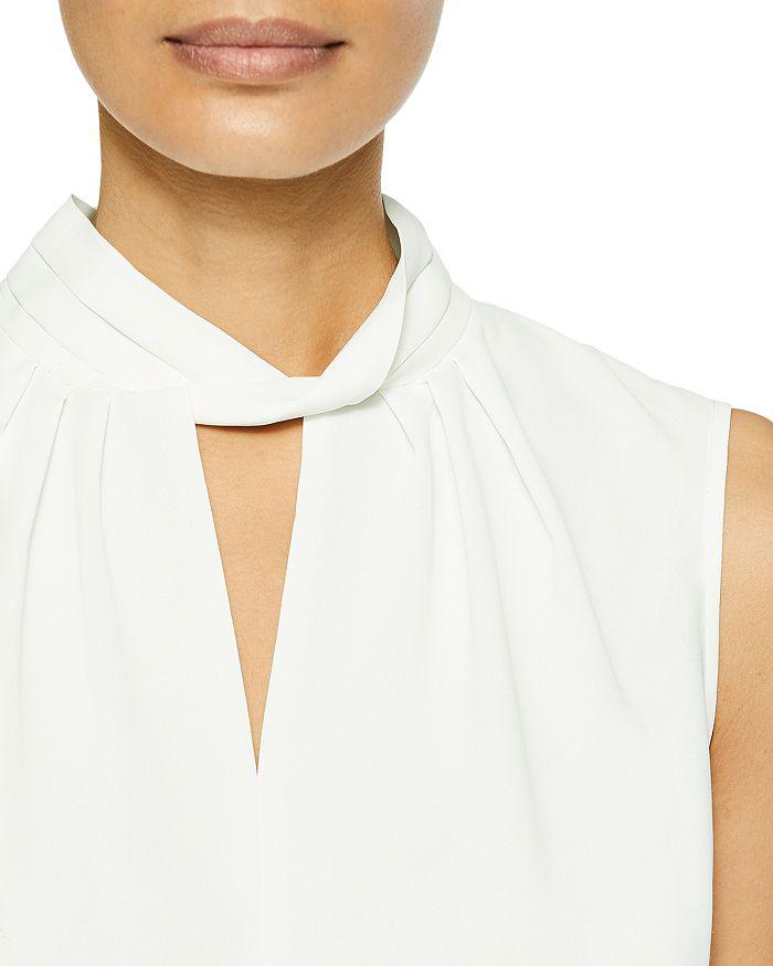 Misook Twist Neck Crepe de Chine Tank