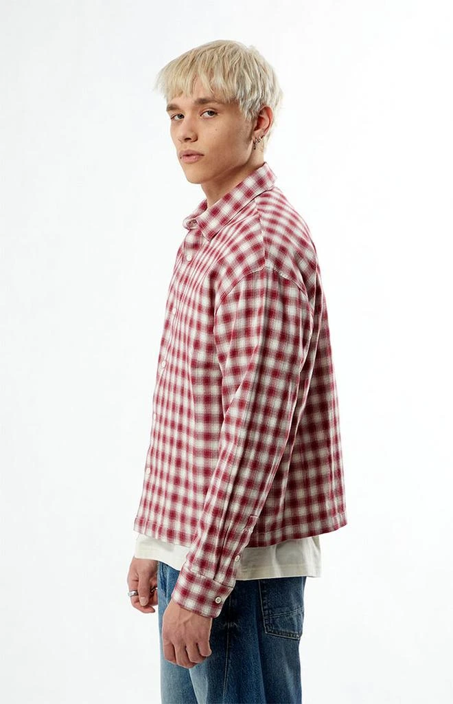 PacSun Red Plaid Long Sleeve Button Down Shirt 2
