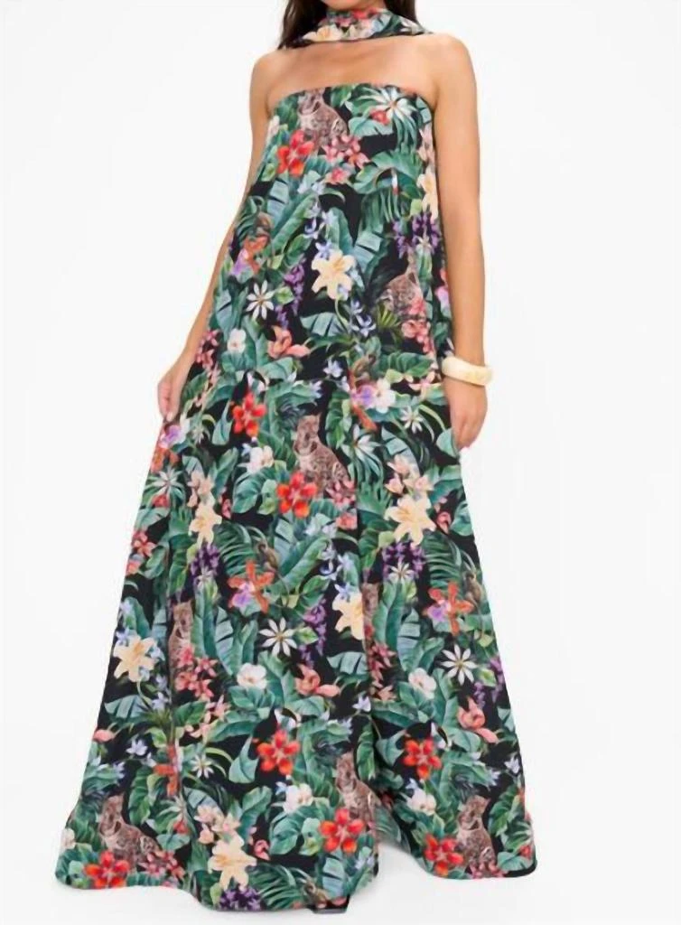 amai maxi dress in white Amana STRAPLESS SCARF MAXI DRESS - White