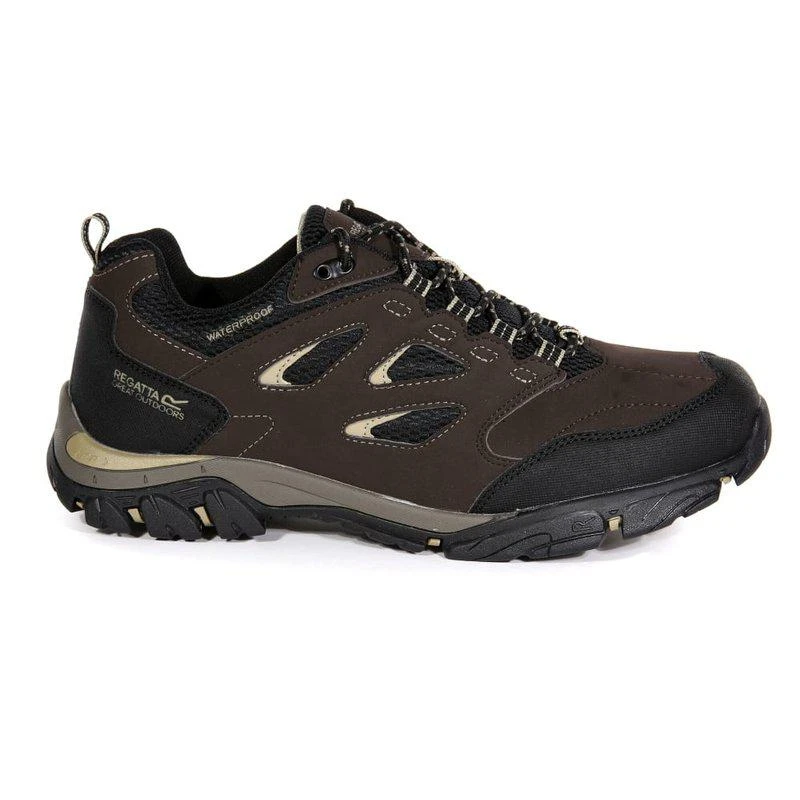 Regatta Mens Holcombe IEP Low Hiking Boots Peat/Gold Fawn 1