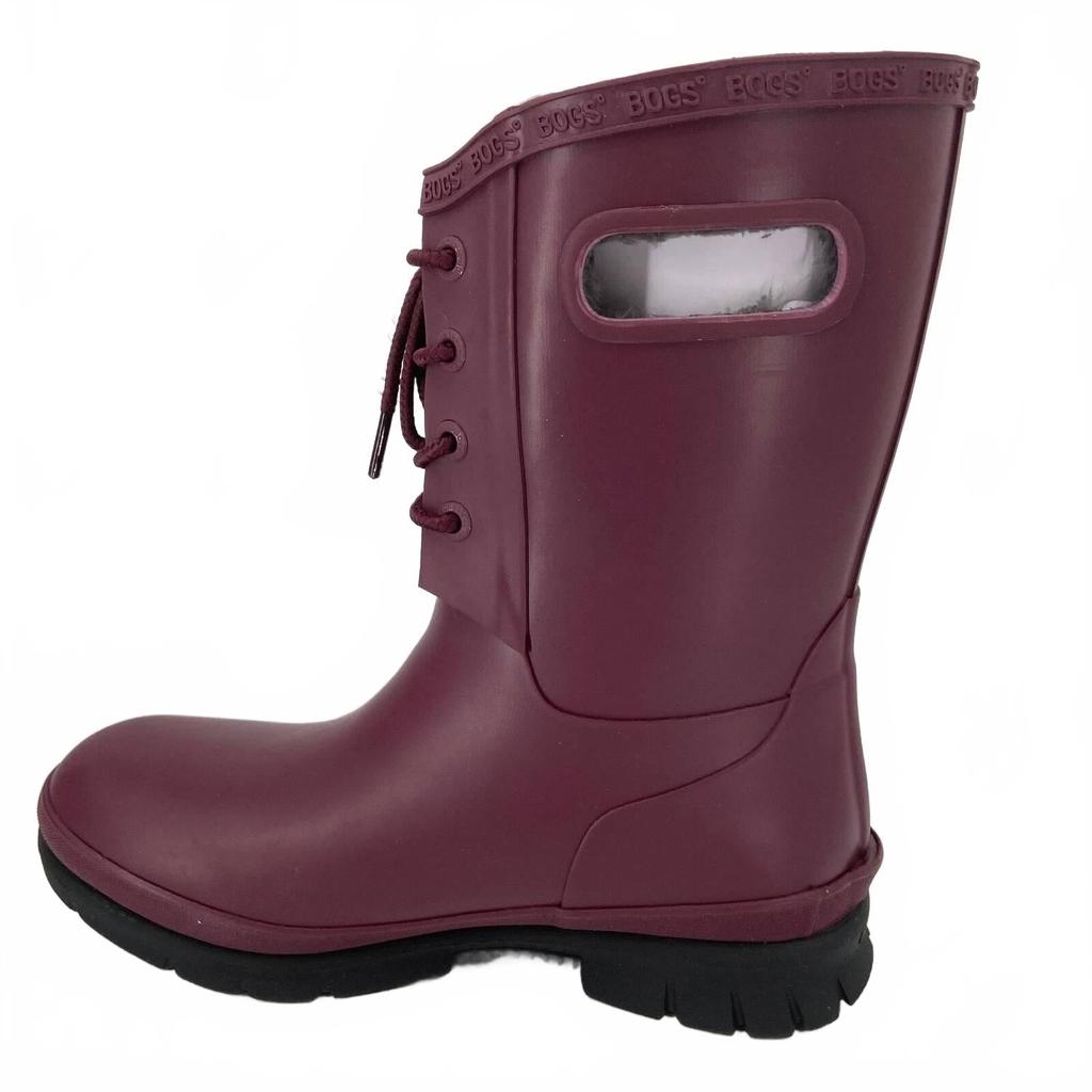 Bogs Women's Amanda Lace-Up Rain Boots In Burgundy