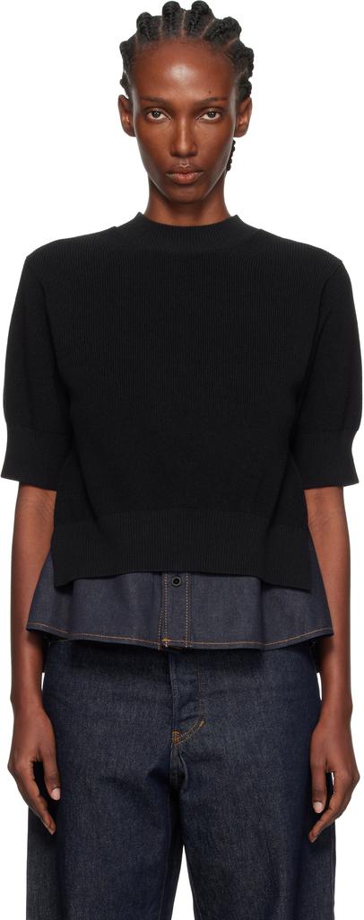 Sacai Black & Navy Denim x Knit Sweater - Sweaters - BeyondStyle