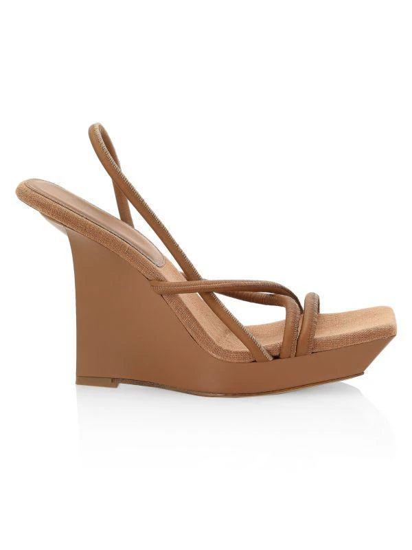 GIA BORGHINI Gia Borghini x RHW Rosie 39 Strappy Leather Wedge Sandals 1