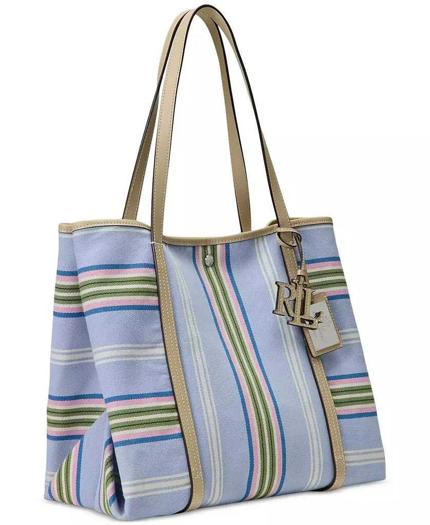 Ralph Lauren Striped Twill Extra-Large Emerie Tote 4