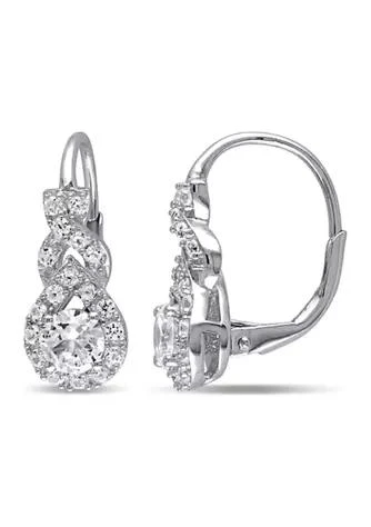 Belk 
Co. Lab Created 2 CT TGW Created White Sapphire Twist Drop Earrings in Sterling Silver