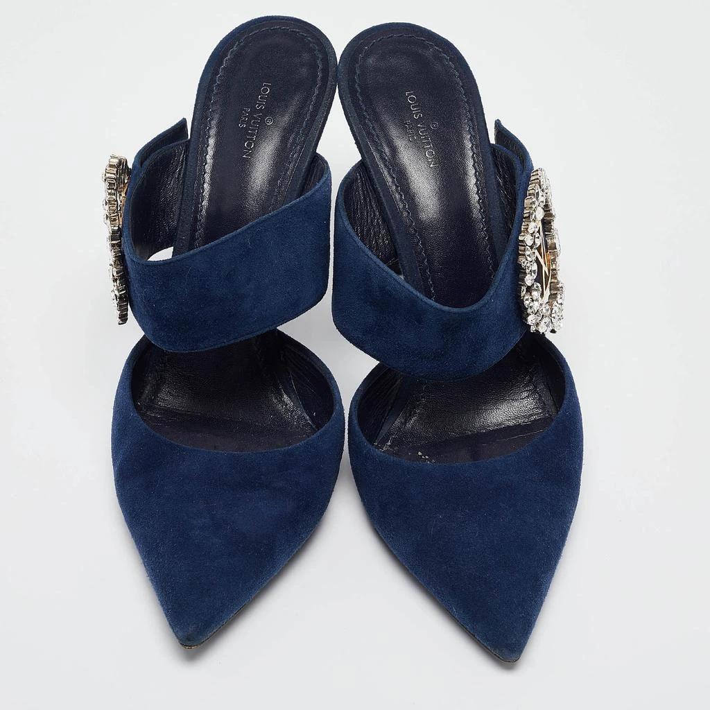 Louis Vuitton Louis Vuitton Navy Blue Suede Madeleine Mules Size 39.5 3