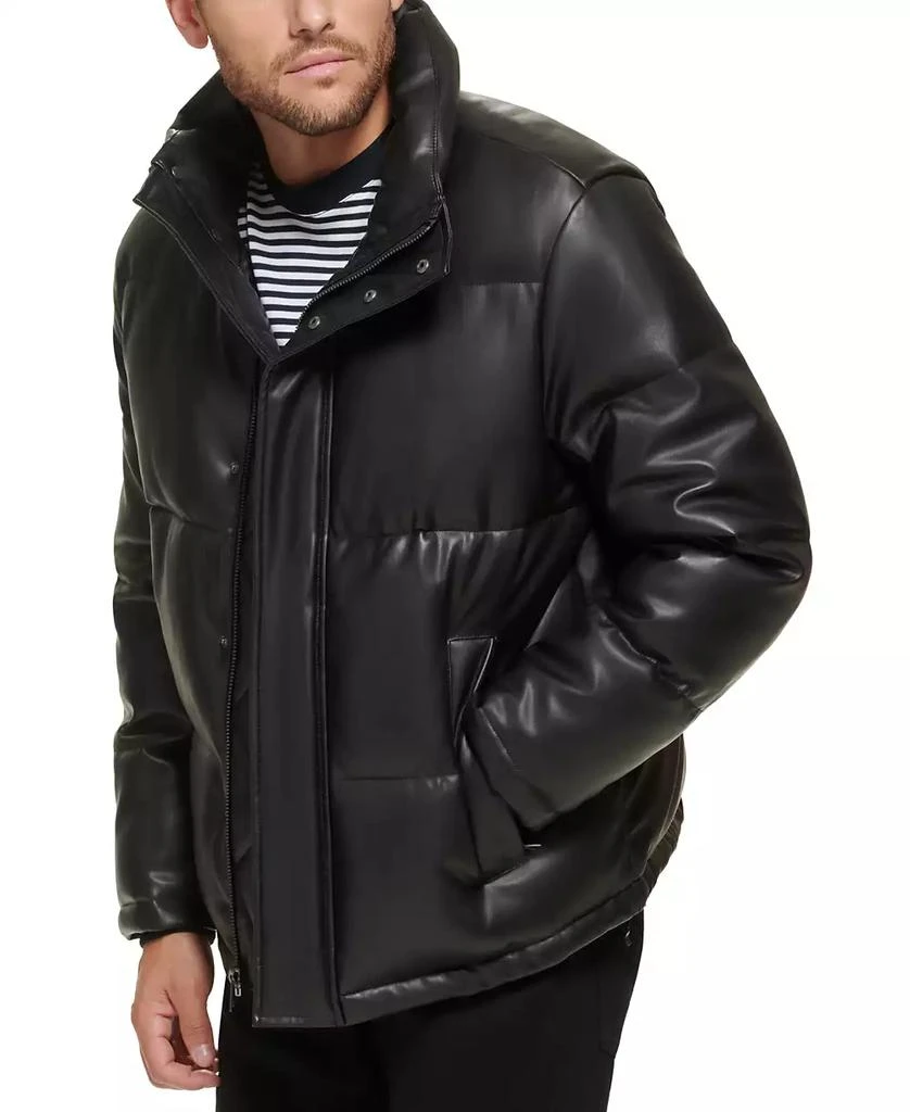 Calvin Klein Men's Faux Leather Classic Puffer Jacket 10