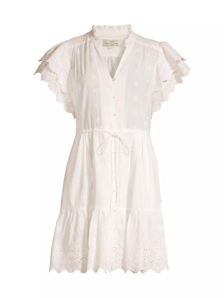 Birds of Paradis Iris Eyelet Minidress