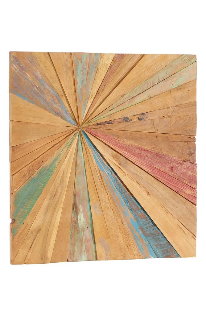 GINGER BIRCH STUDIO Brown Teakwood Handmade Radial Starburst Wall Decor 3
