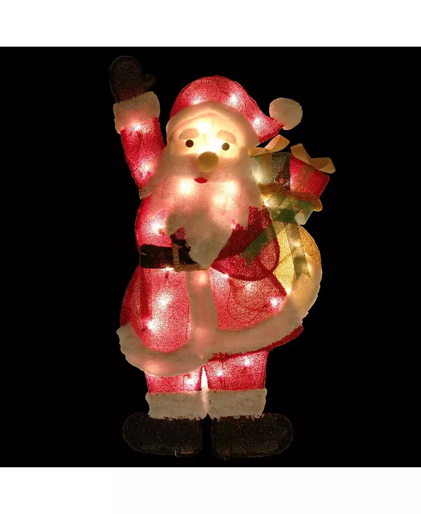 Northlight Lighted Waving Santa with Gis Outdoor Christmas Yard Decor