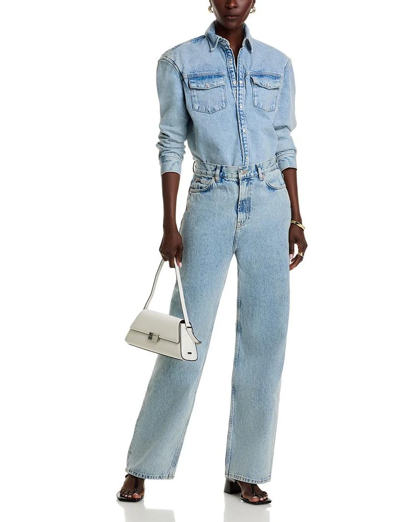 WARDROBE.NYC Low Rise Jeans in Blue 2