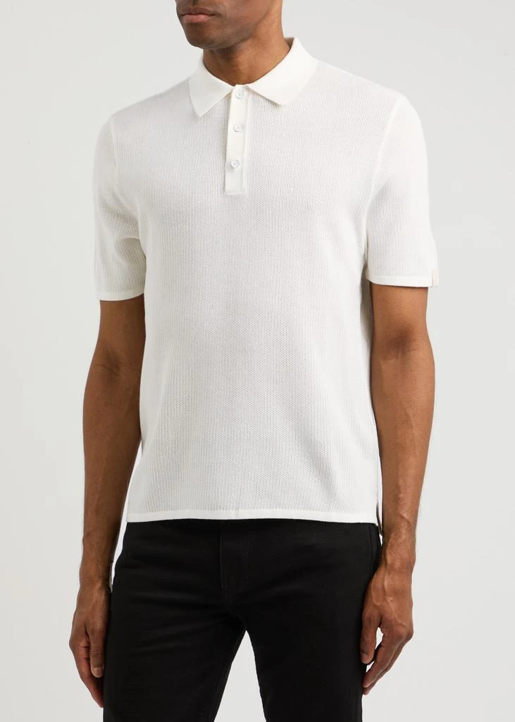 Rag & Bone Harvey open-knit cotton-blend polo shirt 2
