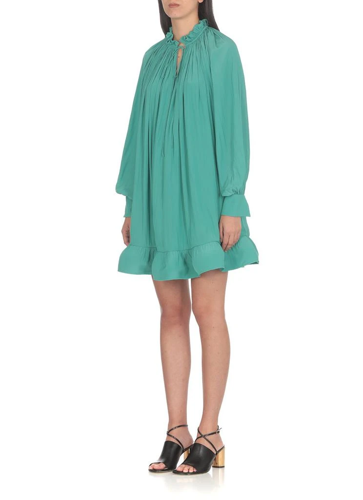 Lanvin Lanvin Charmeuse Ruffle Detailed Mini Dress 2