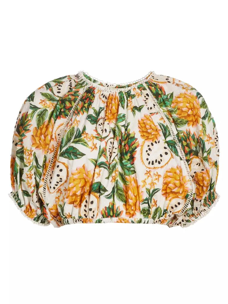 Farm Rio Biriba Fruit Puff-Sleeve Crop Top 1