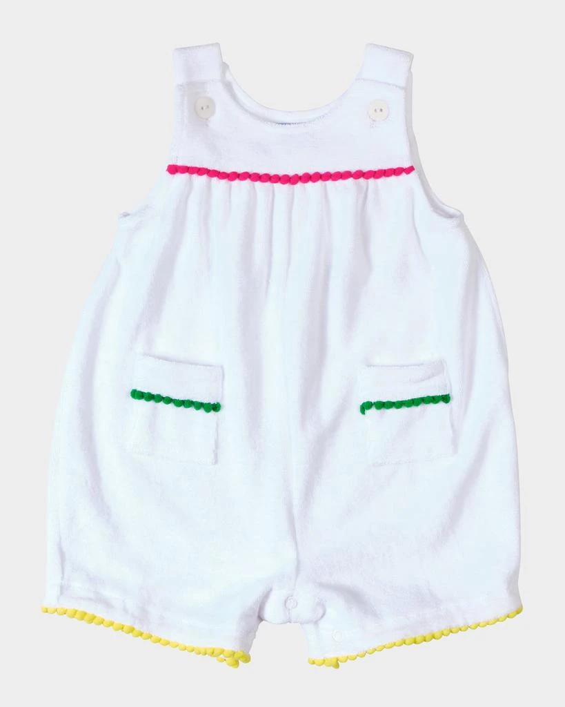 Florence Eiseman Girl
s Terry Romper with Pom Poms, Size 3M-24M