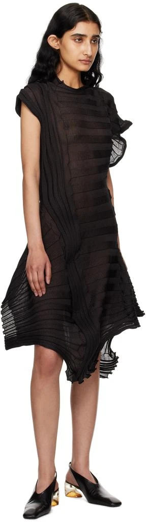 Issey Miyake Black Sheer Moving Knit Midi Dress 4