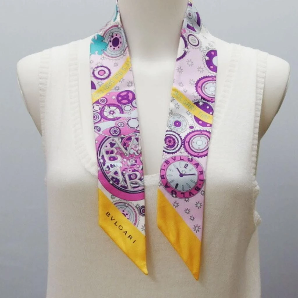BVLGARI pink Silk Scarf (Pre-Owned) 2