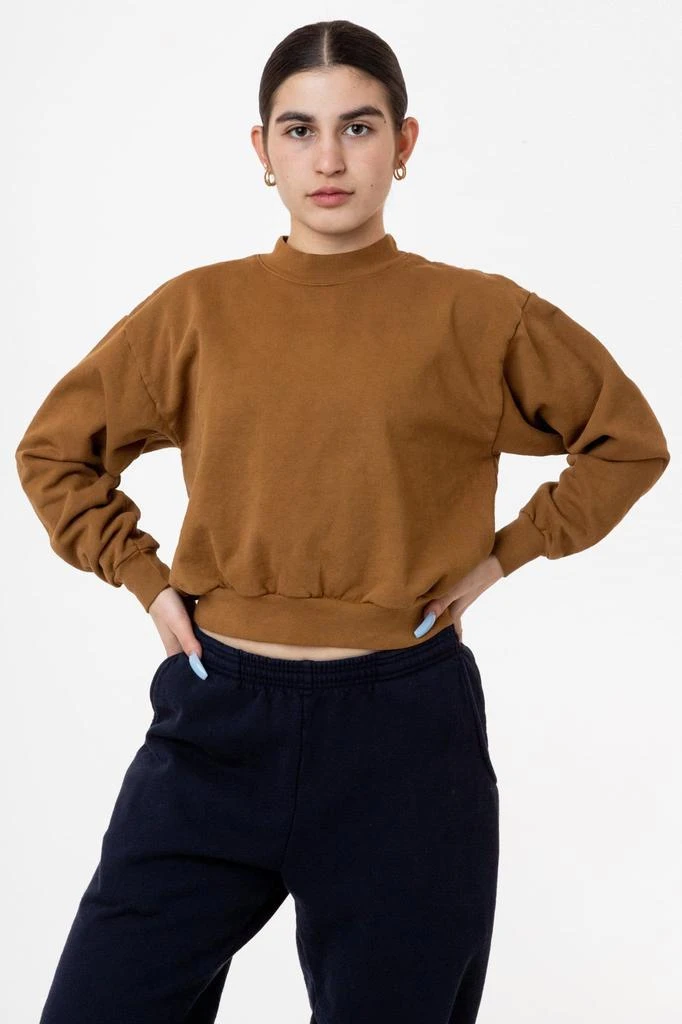 Los Angeles Apparel HF06 - Heavy Fleece Cropped Mock Neck Pullover (Garment Dye 2) 3