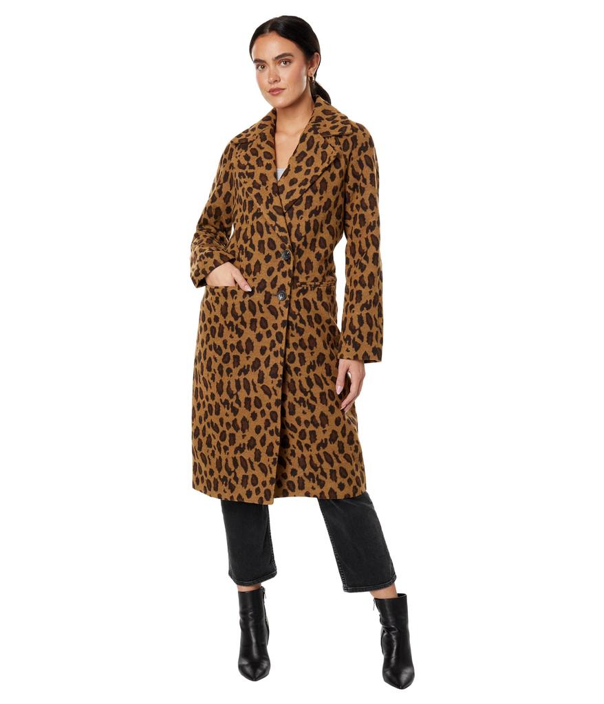 Avec Les Filles Printed Double Face Relaxed Coat