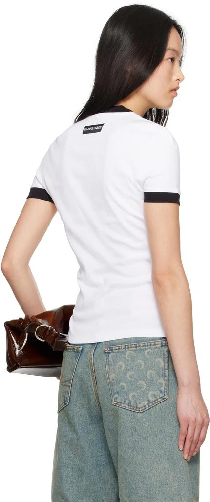 MARINE SERRE White Moon Logo Jersey Fitted T-Shirt 3