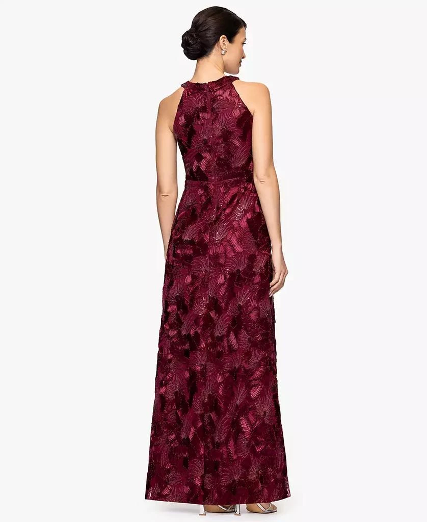 Betsy 
Adam Women
s Sequined Soutache Halter Gown 7