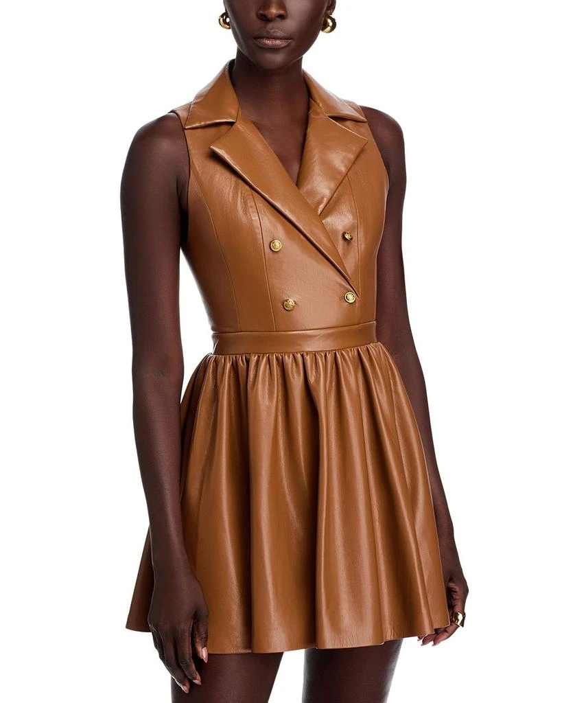 Alice + Olivia Emmy Faux Leather Mini Dress - Black Alice + Olivia Emmy Faux Leather Mini Dress - Black