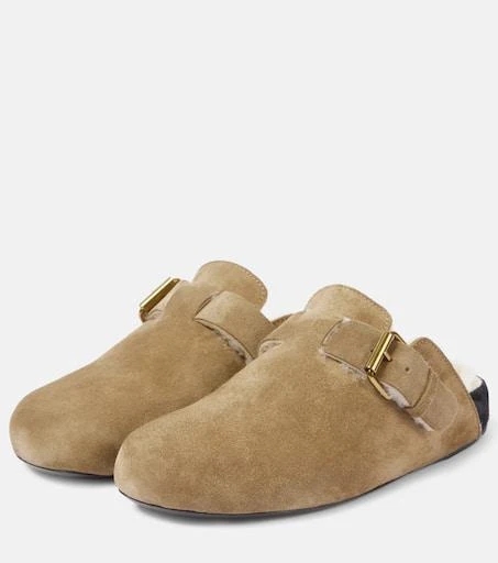 Isabel Marant Mirvin shearling-lined suede clogs 4