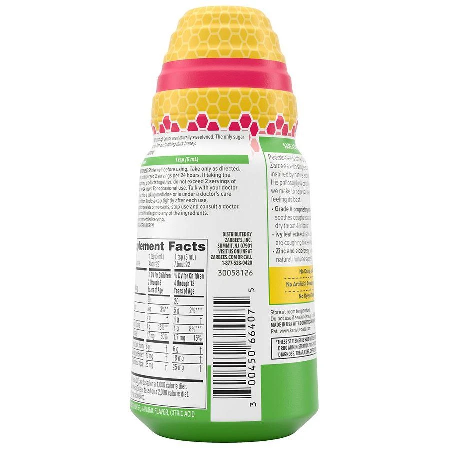 ZarBee's Naturals Children's Daytime Cough Syrup+ Mucus Natural Mixed Berry 2