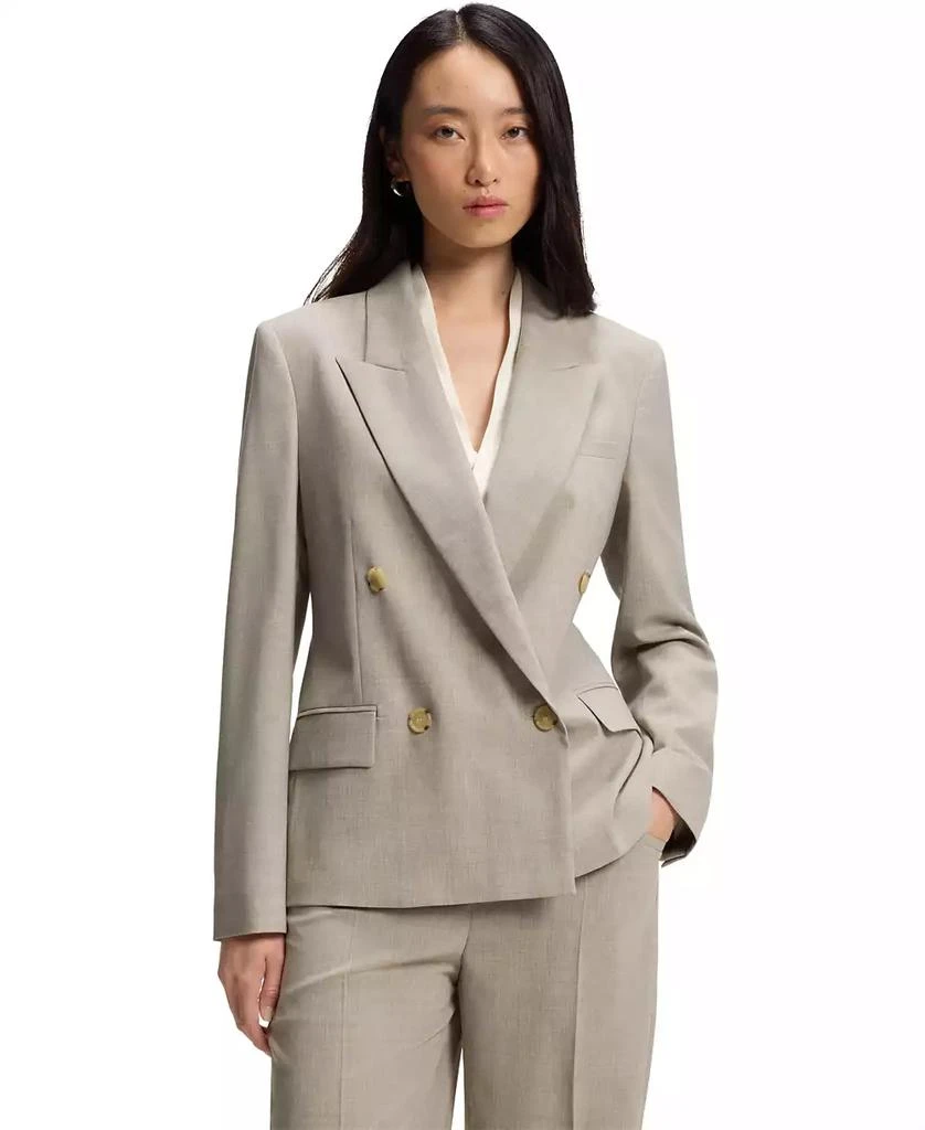 Hugo Boss BOSS by Women's Mélange Virgin Wool Regular-Fit Blazer