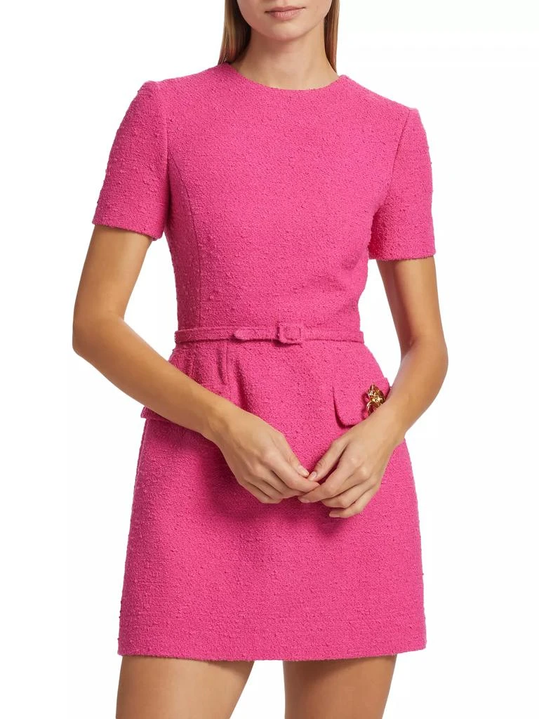 Oscar de la Renta Tweed Short-Sleeve Belted Minidress 3