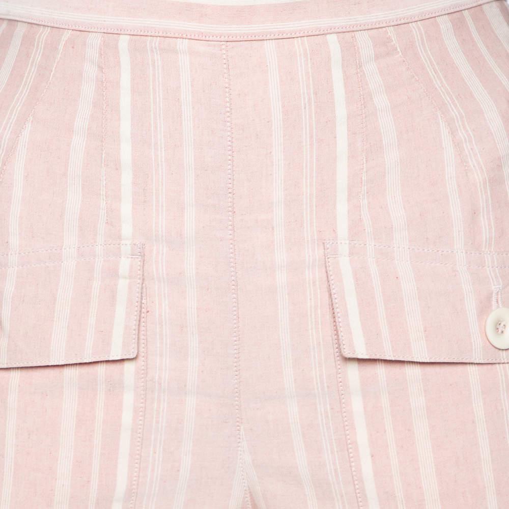 Chloé Chloe Light Pink Striped Pocketed Straight Leg Pants S