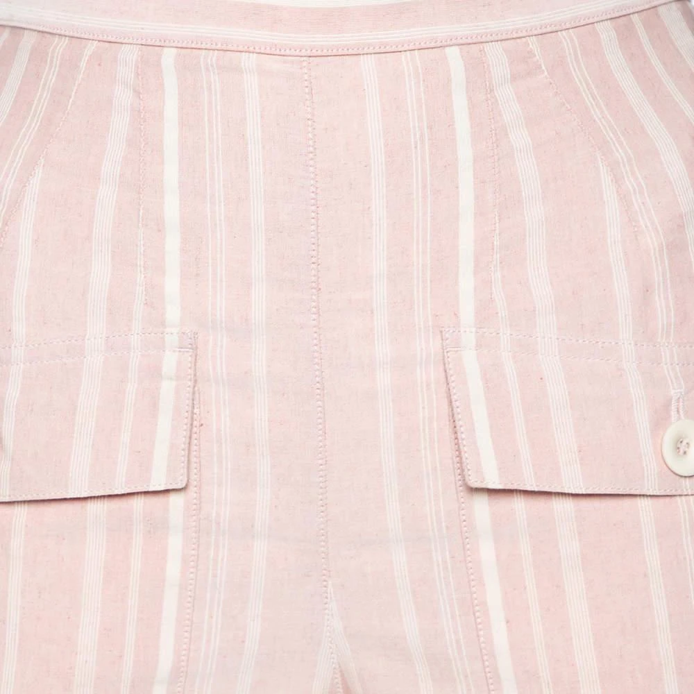 Chloé Chloe Light Pink Striped Pocketed Straight Leg Pants S 4