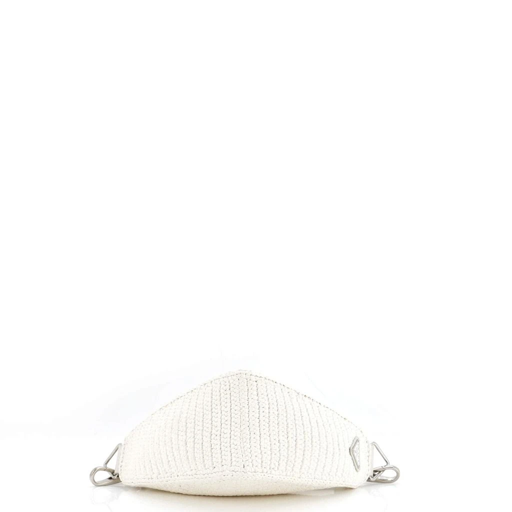 Prada Triangle Logo Zip Crossbody Bag Crochet Raffia Small 4