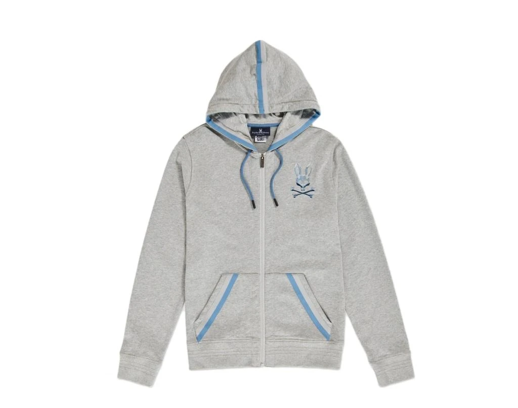 Psycho Bunny Priory Zip-Up Heather Grey/Blue Men's Hoodie B6H954L1FT-HGY 1