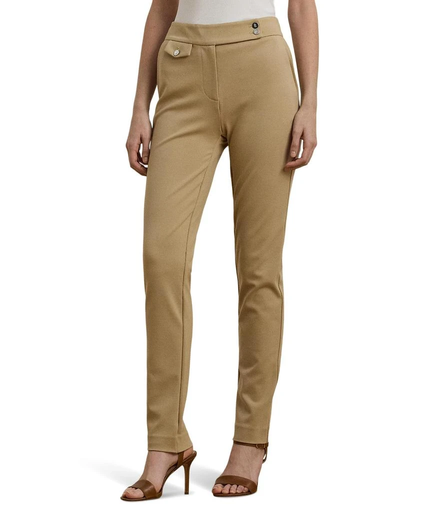 Ralph Lauren Women's Stretch Ponte Knit Skinny Pants Polo Black Size 3X