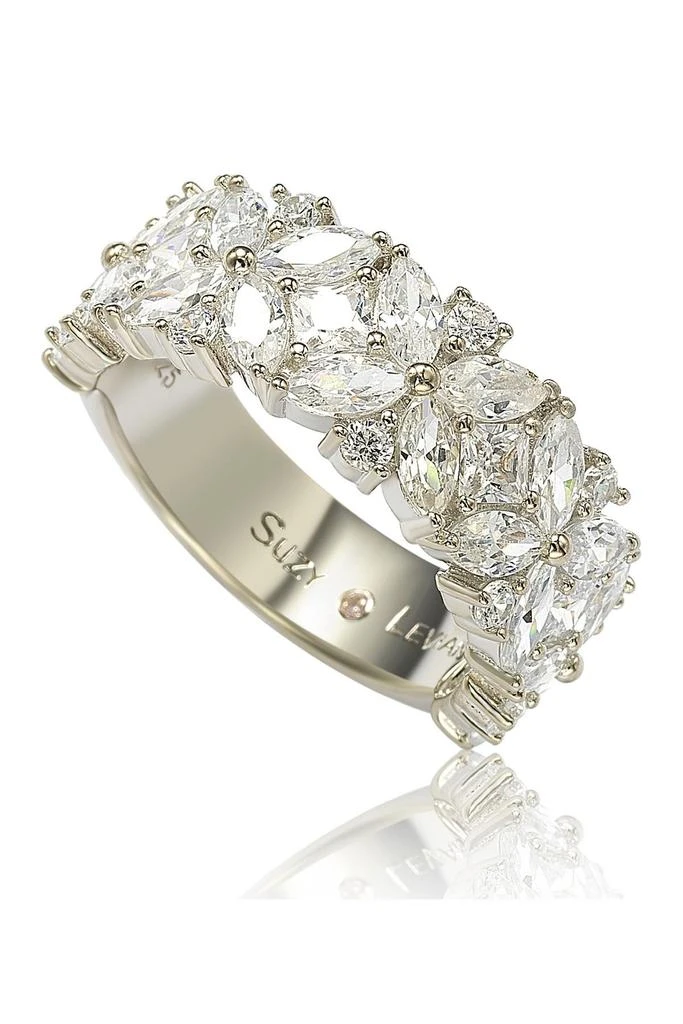 Suzy Levian Multicut Cubic Zirconia Floral Eternity Ring 8