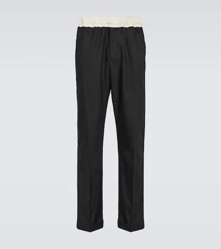 WALES BONNER Silk-trimmed wool pants 1
