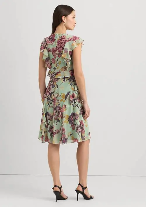 Ralph Lauren Ralph Lauren Petite Floral Ruffle Trim Georgette Dress 2