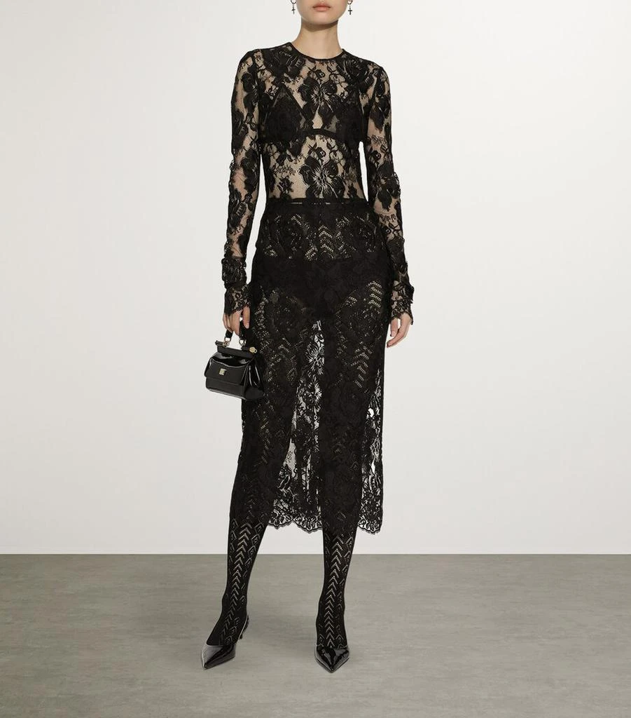 Dolce & Gabbana Floral Lace Midi Dress - Dresses & Skirts - BeyondStyle Dolce & Gabbana Floral Lace Midi Dress - Dresses & Skirts - BeyondStyle