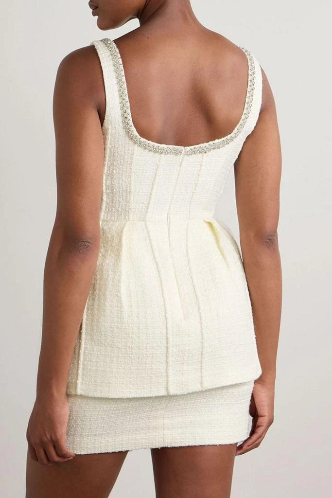 Self Portrait Layered crystal-embellished tweed mini dress 3