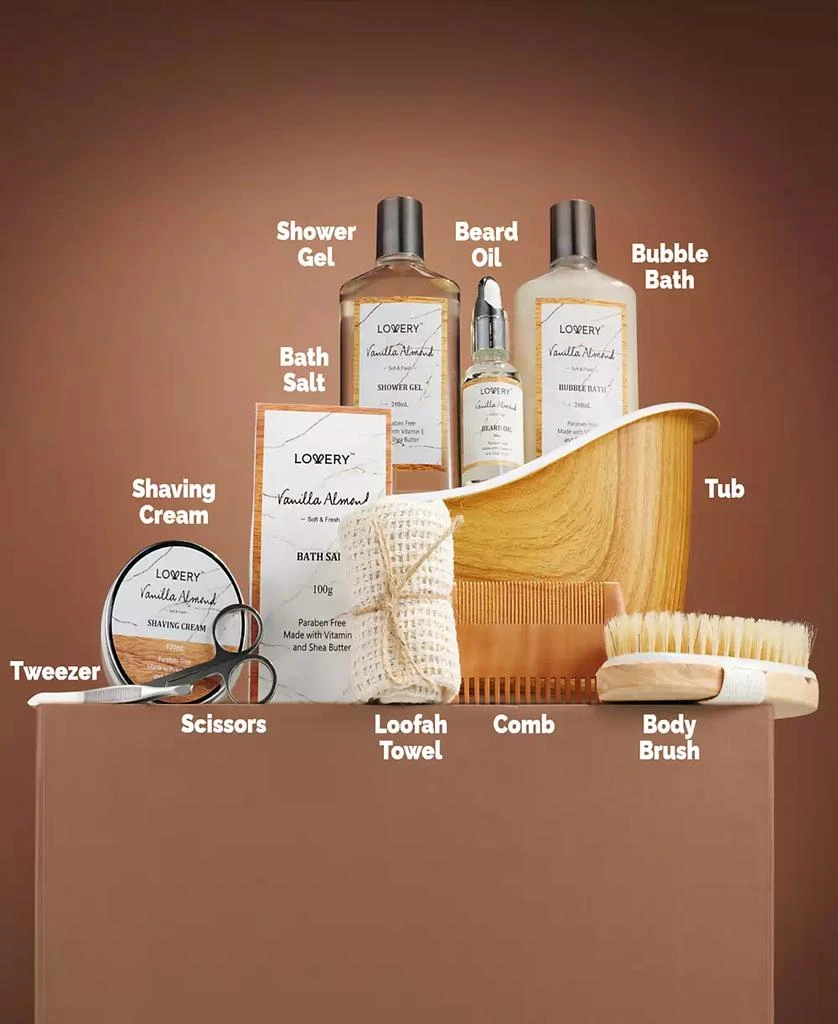 Lovery Men's 11-Pc. Vanilla Almond Home Spa Body-Care Gift Set 3