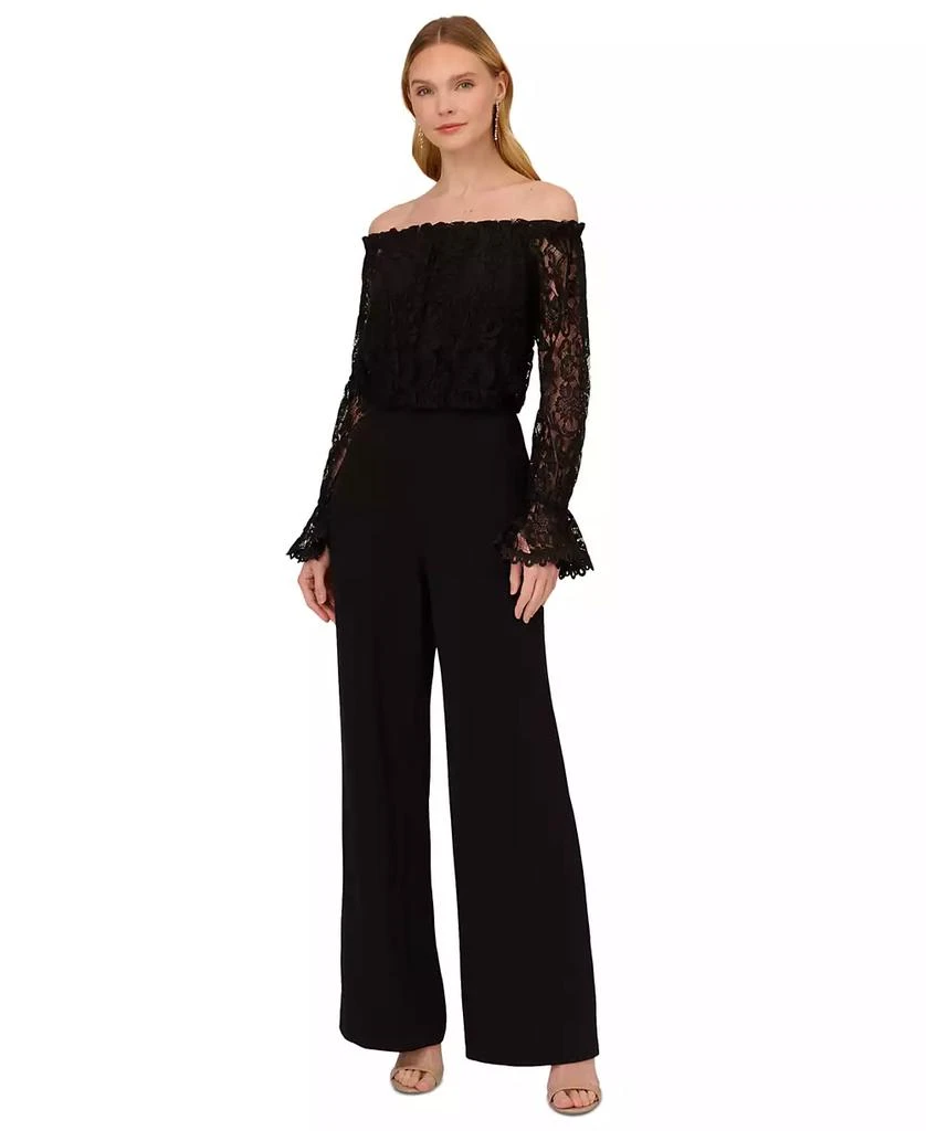 Adrianna Papell Off-The-Shoulder Lace Jumpsuit 3